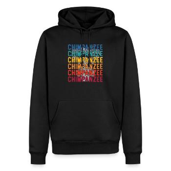 Retro Schimpanse Affe Tier Tierpfleger - Männer Premium Bio Hoodie - Schwarz - Vorne - Nico (187cm)