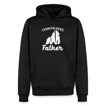 Schimpanse Vater Affe Tier Tierpfleger - Männer Premium Bio Hoodie - Schwarz - Vorne - Nico (187cm)