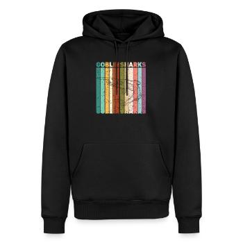 Retro Goblin Hai Tierliebhaber Meeresbiologe - Männer Premium Bio Hoodie - Schwarz - Vorne - Nico (187cm)