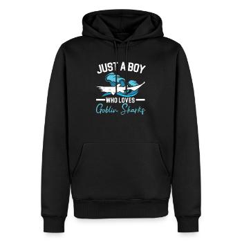 Nur ein Junge, der Goblin Sharks Animal Lover liebt - Männer Premium Bio Hoodie - Schwarz - Vorne - Nico (187cm)