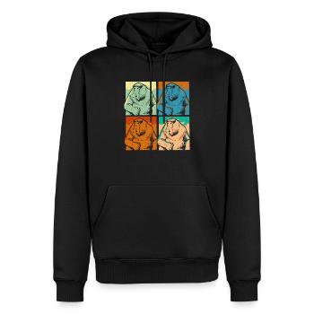 Retro Proboscis Monkey Ape Wildlife Zookeeper - Men’s Premium Organic Hoodie - black - Front - Nico (187cm)