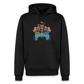 Gamer Proboscis Monkey Ape Wildlife Zookeeper - Men’s Premium Organic Hoodie - black - Front - Nico (187cm)