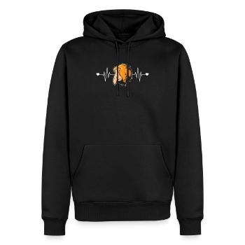 Proboscis Monkey Heartbeat Ape Wildlife Zookeeper - Men’s Premium Organic Hoodie - black - Front - Nico (187cm)
