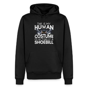 Das ist mein menschliches Kostüm Ich bin eigentlich ein Schuhschnabel - Männer Premium Bio Hoodie - Schwarz - Vorne - Nico (187cm)