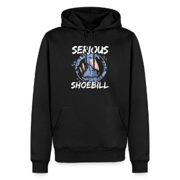 Ernsthafter Schuhschnabel Storch Vogelflüsterer Walkopf - Männer Premium Bio Hoodie - Schwarz - Vorne - Nico (187cm)