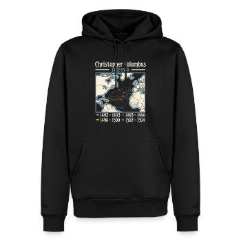 Jour de Christophe Colomb Italo-Américain - Sweat à capuche Premium bio Homme - noir - Devant - Nico (187cm)