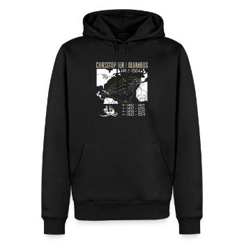 Jour de Christophe Colomb Italo-Américain - Sweat à capuche Premium bio Homme - noir - Devant - Nico (187cm)