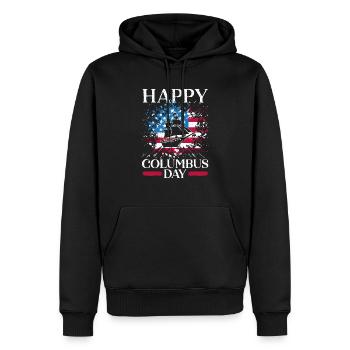 Happy Columbus Day Christoph Kolumbus Navigator - Männer Premium Bio Hoodie - Schwarz - Vorne - Nico (187cm)