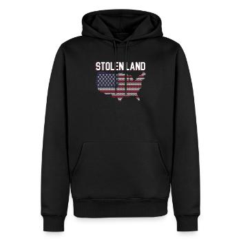 Gestohlenes Land USA Flagge Indigene Indianer - Männer Premium Bio Hoodie - Schwarz - Vorne - Nico (187cm)