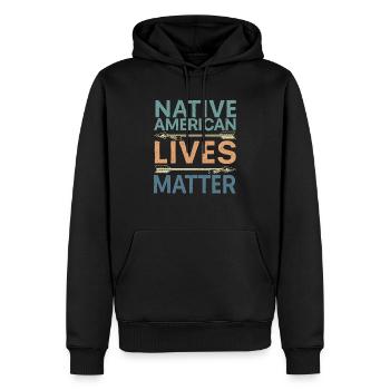 Native American Lives Matter Indigene Völker - Männer Premium Bio Hoodie - Schwarz - Vorne - Nico (187cm)