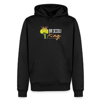Brocoli King Broccoholic Légume Végétarien - Sweat à capuche Premium bio Homme - noir - Devant - Nico (187cm)