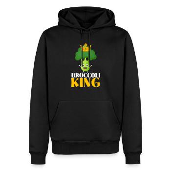 Brocoli King Broccoholic Légume Végétarien - Sweat à capuche Premium bio Homme - noir - Devant - Nico (187cm)