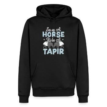 Sauvez la balade à cheval Un tapir animal animal animalier tapir - Sweat à capuche Premium bio Homme - noir - Devant - Nico (187cm)