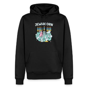 Jewnicorn Unicorn Rosh Hashanah Jewish New Year - Men’s Premium Organic Hoodie - black - Front - Nico (187cm)