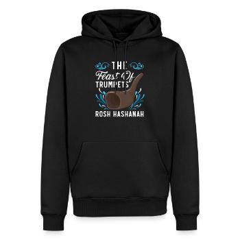 Das Fest der Posaunen Rosch Haschana Juden Juden - Männer Premium Bio Hoodie - Schwarz - Vorne - Nico (187cm)
