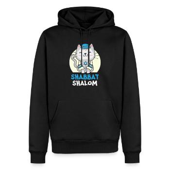 Schabbat Schalom Katze Heiliger Tag Judentum Jom Kippur - Männer Premium Bio Hoodie - Schwarz - Vorne - Nico (187cm)