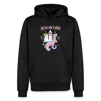 Jewnicorn Unicorn Rosh Hashanah Jewish New Year - Men’s Premium Organic Hoodie - black - Front - Nico (187cm)