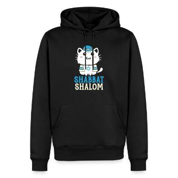 Schabbat Schalom Katze Heiliger Tag Judentum Jom Kippur - Männer Premium Bio Hoodie - Schwarz - Vorne - Nico (187cm)