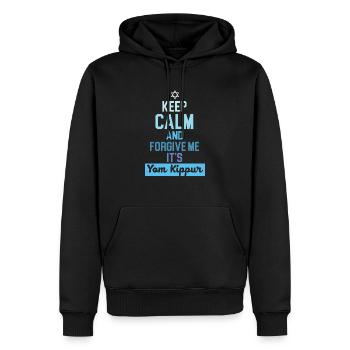 Bleib ruhig und vergib Jom Kippur Jerusalem - Männer Premium Bio Hoodie - Schwarz - Vorne - Nico (187cm)
