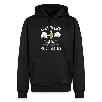 Moins Talky Plus Walky Walking Walker Cardio - Sweat à capuche Premium bio Homme - noir - Devant - Nico (187cm)