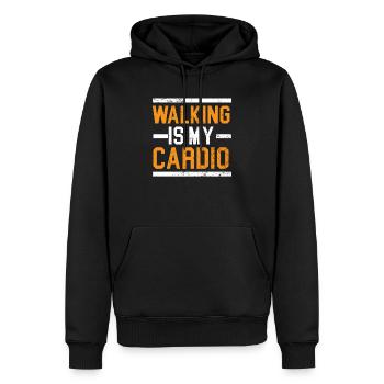 Walking Is My Cardio Walker Exercise Fitness - Men’s Premium Organic Hoodie - black - Front - Nico (187cm)