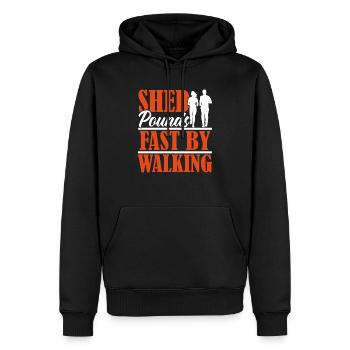 Shed Pounds Fast By Walking Walker Cardio Exercise - Men’s Premium Organic Hoodie - black - Front - Nico (187cm)