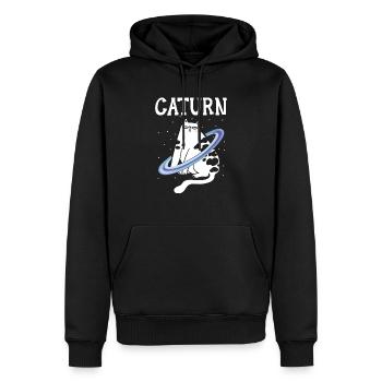 Caturn Cat Besitzer Saturn Astronomer Astronomie - Männer Premium Bio Hoodie - Schwarz - Vorne - Nico (187cm)