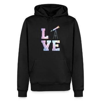 Teleskop Astronom Astronomie Konstellationen - Männer Premium Bio Hoodie - Schwarz - Vorne - Nico (187cm)