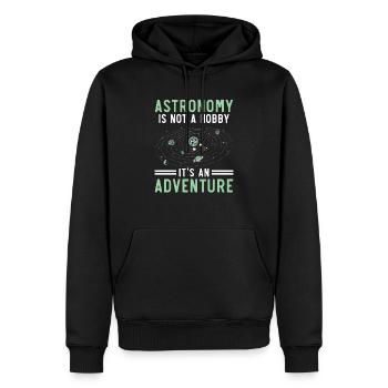 Astronomie ist kein Hobby, es ist ein Abenteuer - Männer Premium Bio Hoodie - Schwarz - Vorne - Nico (187cm)