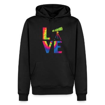Teleskop Astronom Astronomie Konstellationen - Männer Premium Bio Hoodie - Schwarz - Vorne - Nico (187cm)