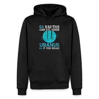 63 Erden passen in Uranus 64 Wenn Sie sich entspannen - Männer Premium Bio Hoodie - Schwarz - Vorne - Nico (187cm)