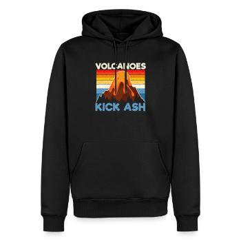 Volcans Kick Ash Earth Science Géologie Volcan - Sweat à capuche Premium bio Homme - noir - Devant - Nico (187cm)