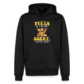 La pizza appelle désolé je dois aller la nourriture italienne - Sweat à capuche Premium bio Homme - noir - Devant - Nico (187cm)