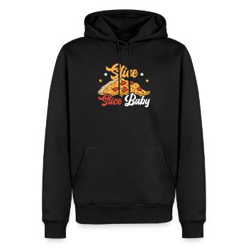 Tranche Tranche Bébé Foodie Pizzaiolo Pizza Lover - Sweat à capuche Premium bio Homme - noir - Devant - Nico (187cm)