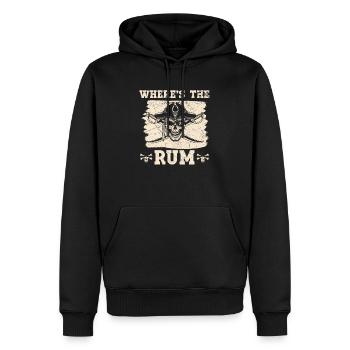 Où est the Rum Buccaneer Alcoholic Pirate Lover - Sweat à capuche Premium bio Homme - noir - Devant - Nico (187cm)