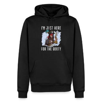 Je suis juste ici pour le butin Pirate Lover Buccaneer - Sweat à capuche Premium bio Homme - noir - Devant - Nico (187cm)
