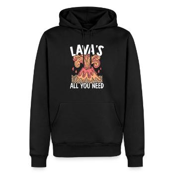 Laves Tout ce dont vous avez besoin Sciences de la Terre Géologie Volcan - Sweat à capuche Premium bio Homme - noir - Devant - Nico (187cm)