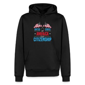 United States Of America Day Citizenship USA Flag - Men’s Premium Organic Hoodie - black - Front - Nico (187cm)