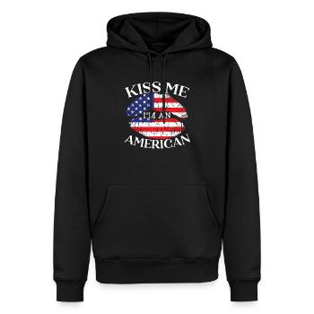 Embrasse-moi Je suis un jour de constitution américain des États-Unis - Sweat à capuche Premium bio Homme - noir - Devant - Nico (187cm)