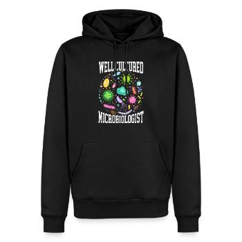 Microbiologiste bien cultivé Science Microbiologie - Sweat à capuche Premium bio Homme - noir - Devant - Nico (187cm)