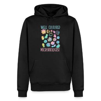 Microbiologiste bien cultivé Science Microbiologie - Sweat à capuche Premium bio Homme - noir - Devant - Nico (187cm)