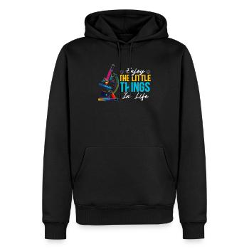 Profitez des petites choses en microbiologie des sciences de la vie - Sweat à capuche Premium bio Homme - noir - Devant - Nico (187cm)