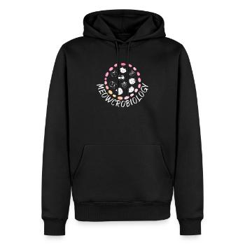 Meowcrobiology Science Microbiologie Scientifique Cat - Sweat à capuche Premium bio Homme - noir - Devant - Nico (187cm)