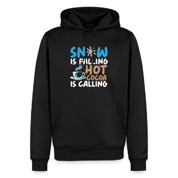 Snow Is Falling Hot Cocoa Is Calling Ice Cold - Men’s Premium Organic Hoodie - black - Front - Nico (187cm)