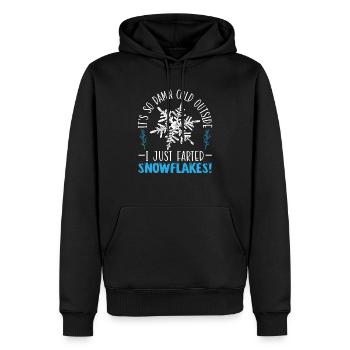 Il fait tellement froid dehors que je viens de faire des flocons de neige - Sweat à capuche Premium bio Homme - noir - Devant - Nico (187cm)