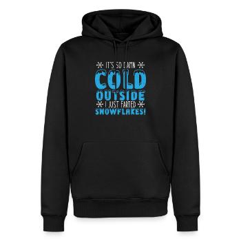 Il fait tellement froid dehors que je viens de faire des flocons de neige - Sweat à capuche Premium bio Homme - noir - Devant - Nico (187cm)