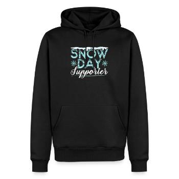 Snow Day Supporter Eiskalte verschneite Wintersaison - Männer Premium Bio Hoodie - Schwarz - Vorne - Nico (187cm)