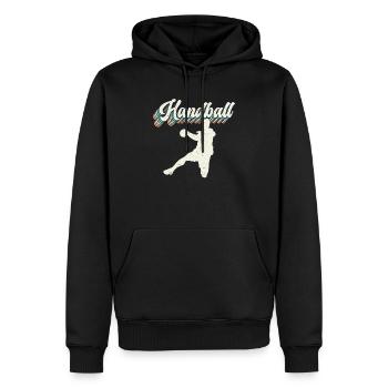 Retro Handballspieler Handballer Sport Torwart - Männer Premium Bio Hoodie - Schwarz - Vorne - Nico (187cm)