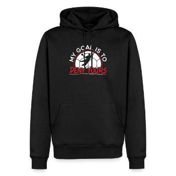 Mein Ziel ist es, Ihren Handballspieler-Sport zu verweigern - Männer Premium Bio Hoodie - Schwarz - Vorne - Nico (187cm)