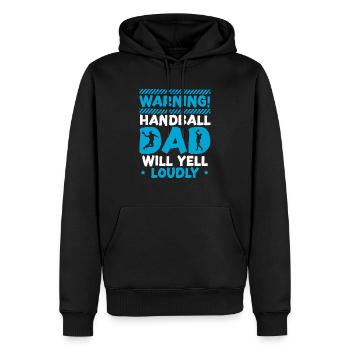 Handball-Papa wird laut Sport Fathers Day schreien - Männer Premium Bio Hoodie - Schwarz - Vorne - Nico (187cm)